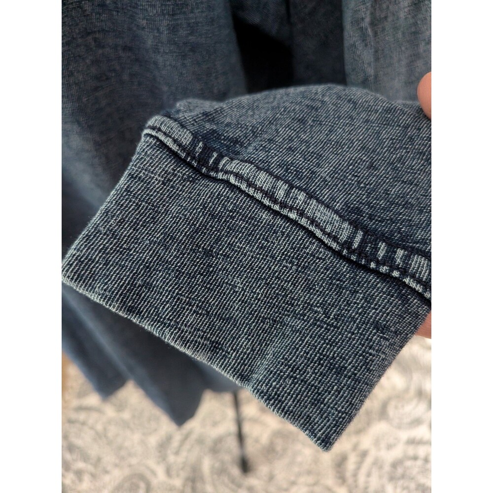 Jane & Delancey Boutique Dress 2X Blue Denim Look Knit Stretch Casualcore Comfy - Picture 6 of 11